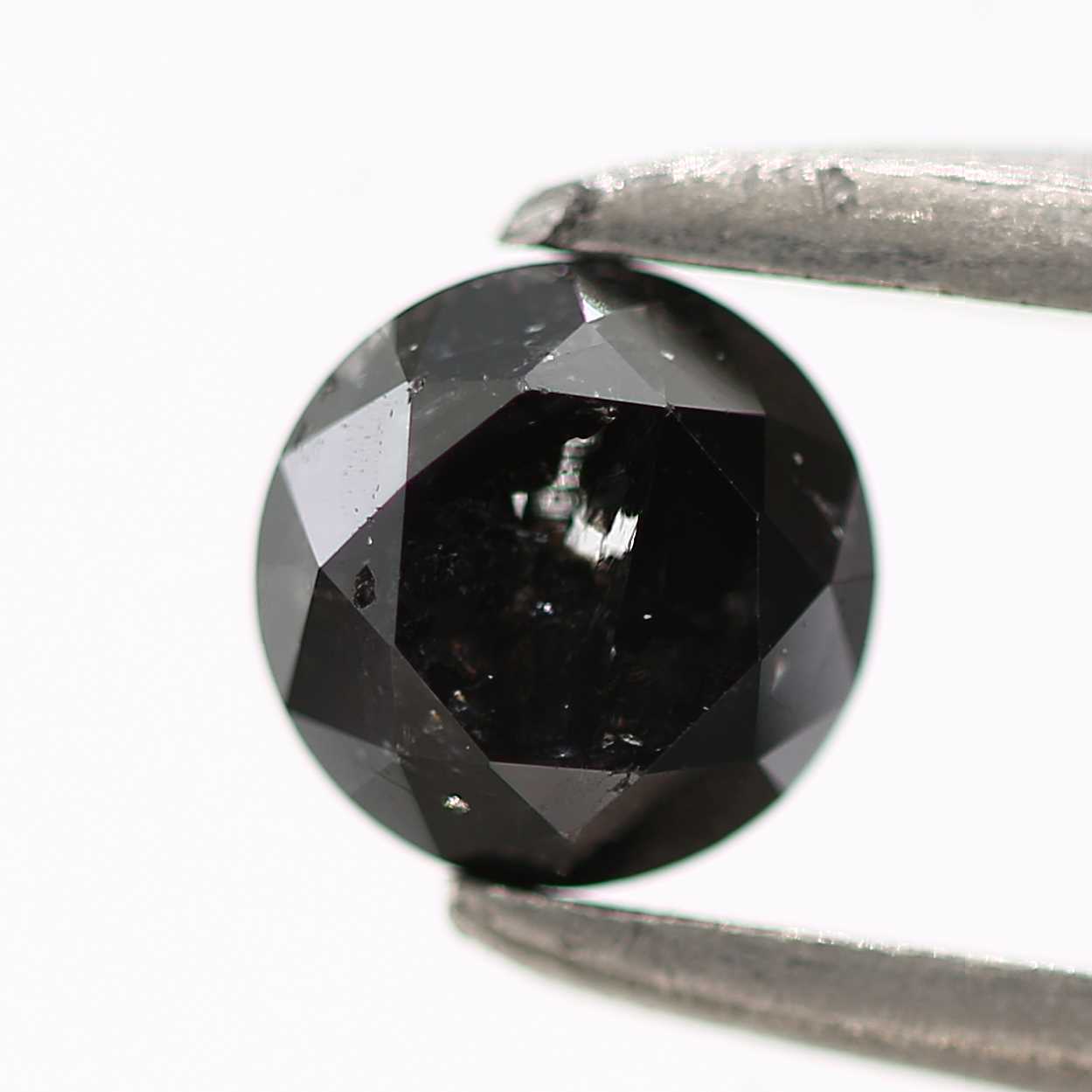 0.32 Carat Fancy Black Round Shape Brilliant Cut Natural Loose Diamond